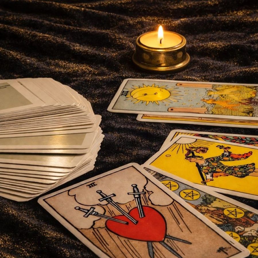 Yes or no tarot reading interface with a single card reveal